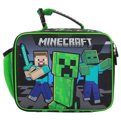 Bioworld Minecraft Creepers lunch kit wipe-clean surface for quick cleanup
