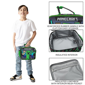 Bioworld Minecraft Creepers lunch kit insulated interior keeps items cool