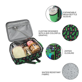 Bioworld Minecraft Creepers lunch kit top handle for easy carrying