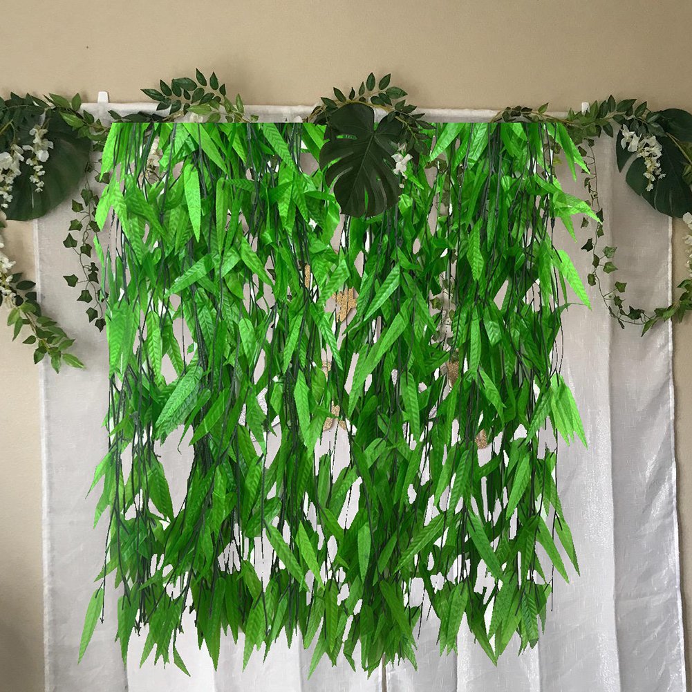 Bird Fiy detail silk leaves and plastic stems for durable decor