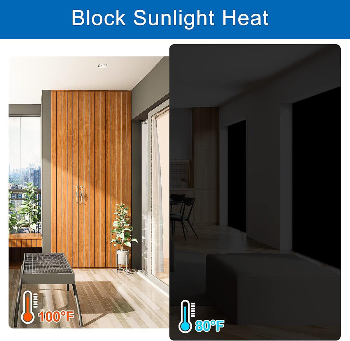 BirdNest blackout curtain in a bedroom providing enhanced privacy and darkness.