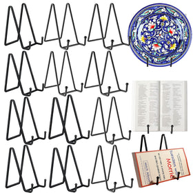 Birity 12-pack 6-inch plate stands provide a stable tabletop display for plates.