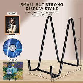 Birity metal plate display easel 6-inch keeps plates securely upright.