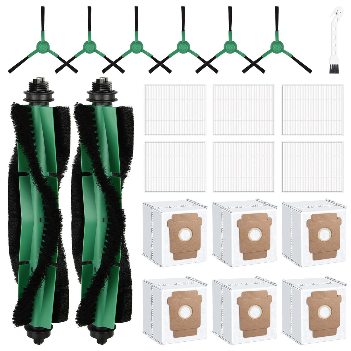 Bisenkud Roomba Q052 roller brushes for deep cleaning and edge reach