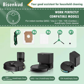 Bisenkud Roomba Q052 side brushes extend reach into corners for thorough cleaning