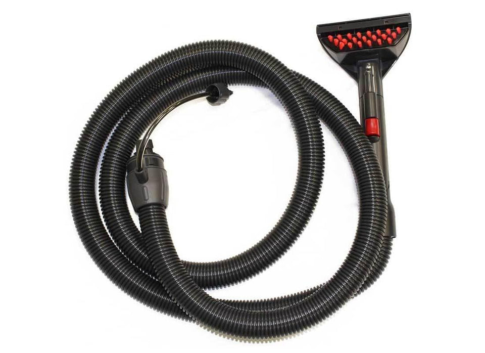 Bissell Commercial hose with 10 ft reach for extended cleaning access.