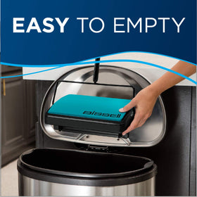 Bissell Easy Sweep teal features a removable brush roll for easy maintenance