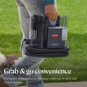 BISSELL Little Green Cordless motor highlights 165W cleaning power for tough stains.
