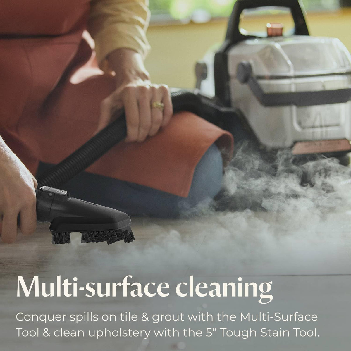 Tough Stain Tool attached for oil stain treatment