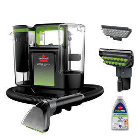 Bissell Little Green Max Pet bottle overview enables portable upholstery stain removal