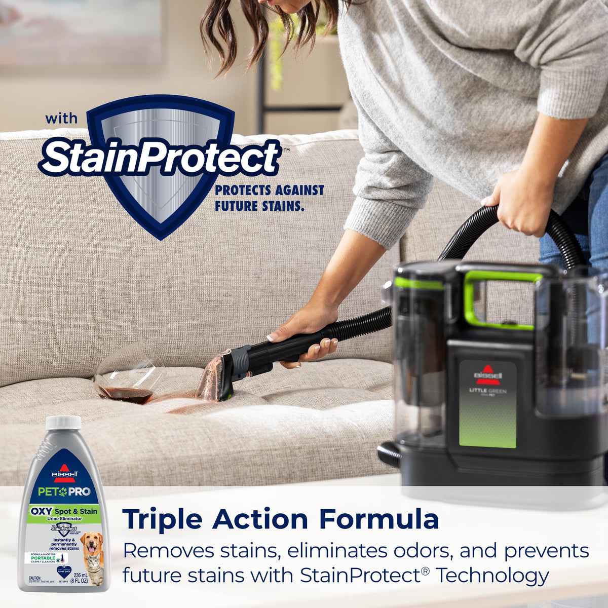 Bissell Little Green Max Pet odor elimination targets pet smells