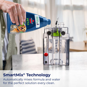 BISSELL Little Green Max Pet SmartMix spray-scrub action to lift stains.