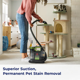 Bissell Little Green Max Pet triple-action scrub tackles set-in stains