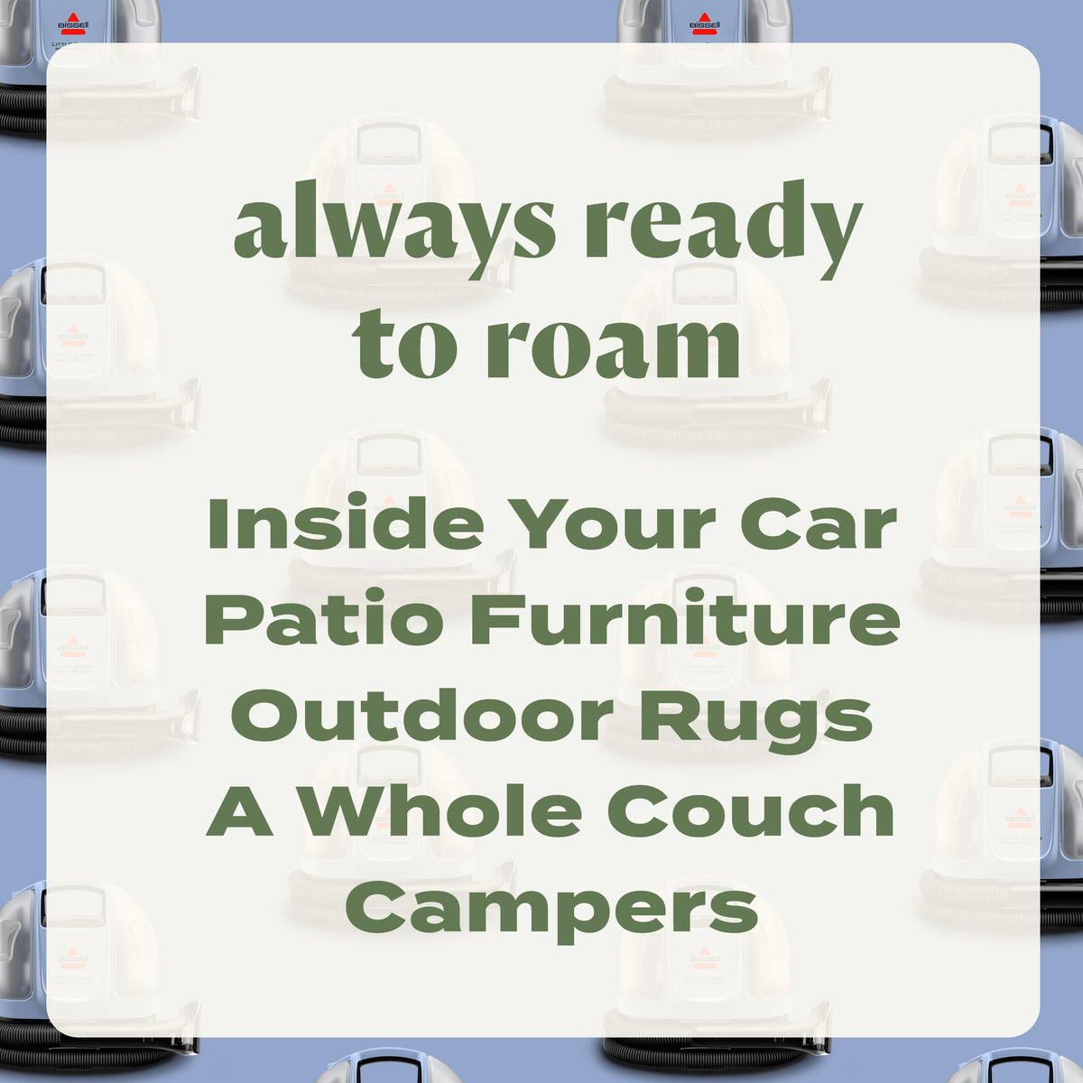 Great for pet mess cleanups on sofas, carpets, and cars.