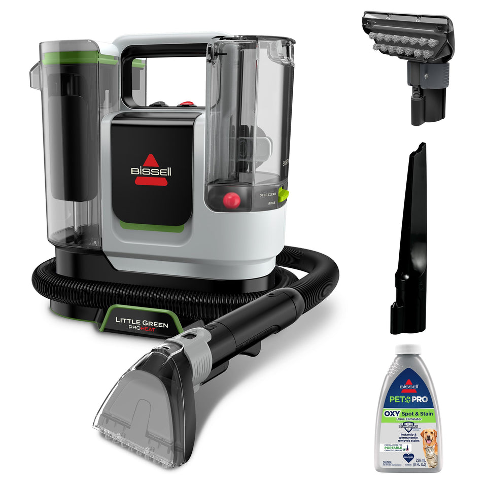 Bissell Little Green ProHeat SmartMix uses heat to tackle tough stains.