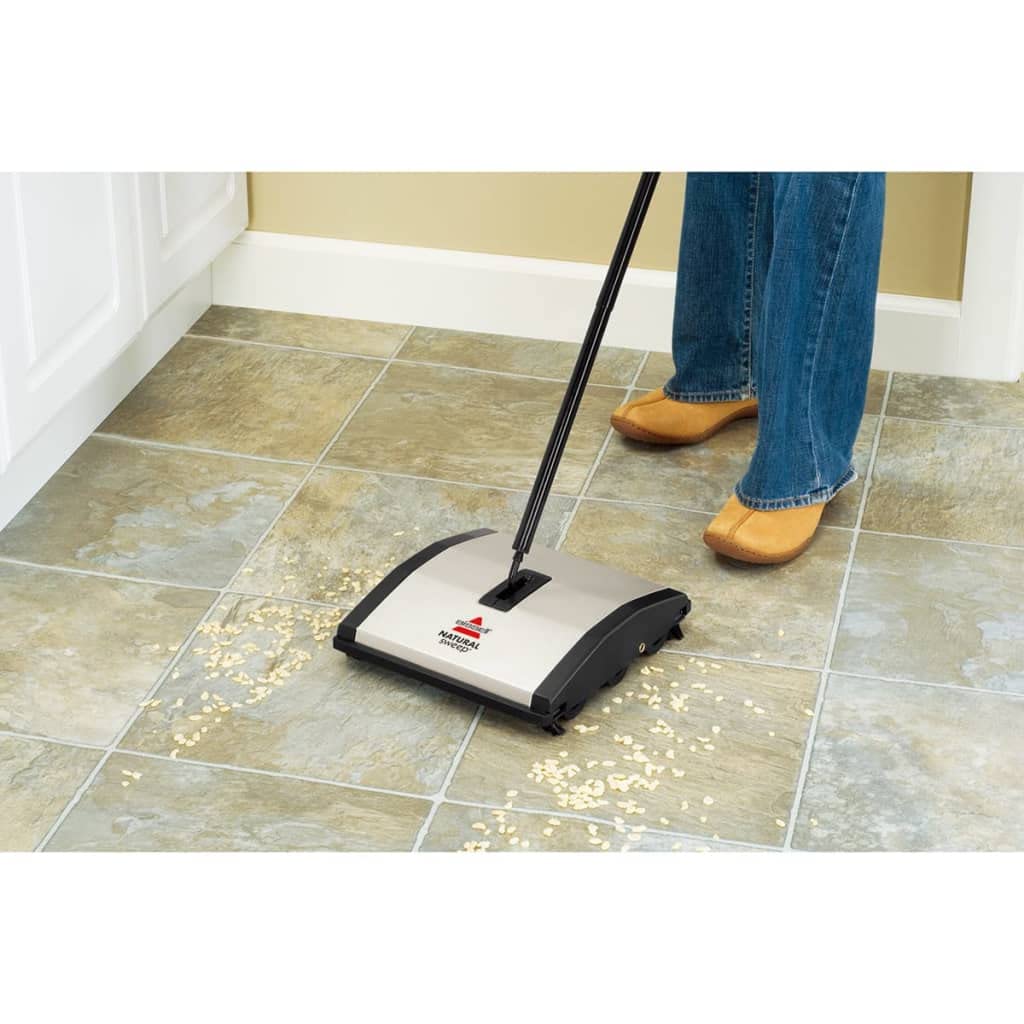 Bissell Natural Sweep dual brush action removes large debris and fine dust.