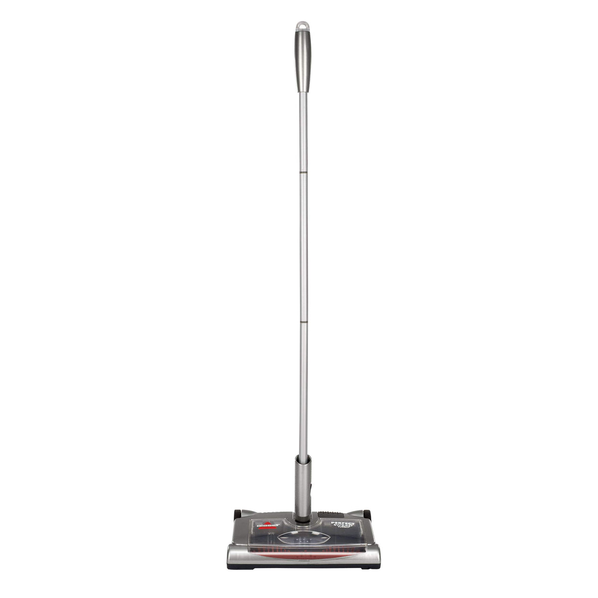 Bissell Perfect Sweep Turbo dirt cup 480 ml captures debris quickly for fast cleanups.
