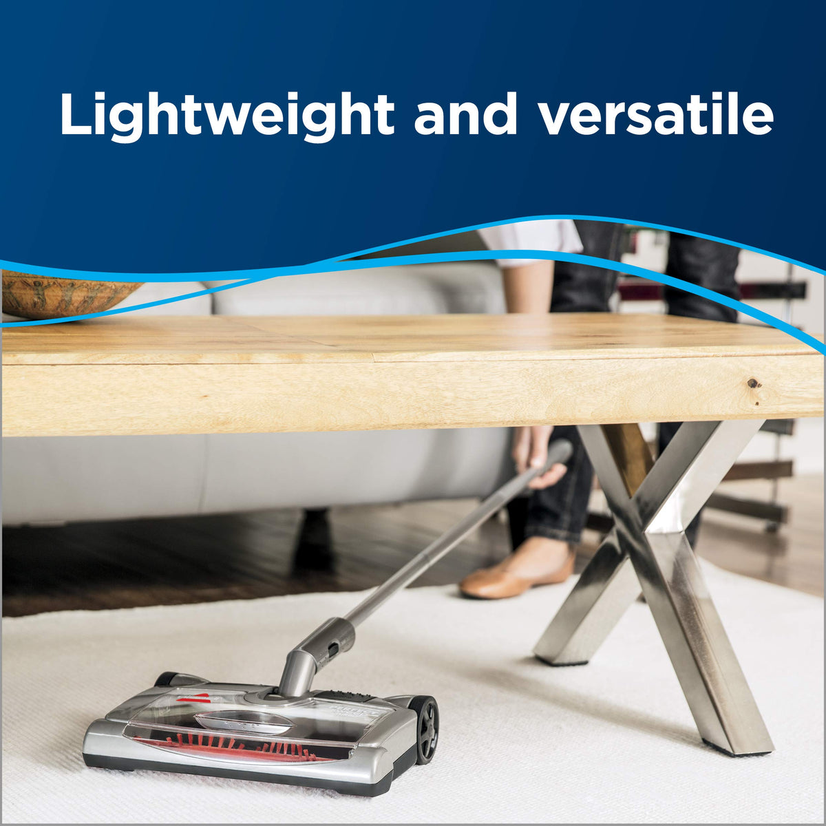 Bissell Perfect Sweep Turbo quiet cleaning for undisturbed quick tidy-ups.