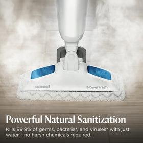 BISSELL PowerFresh steam mop with easy scrubber in flip-down position.