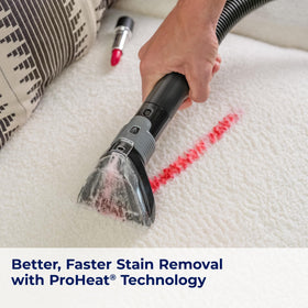 Bissell ProHeat heats water to 120°F for fast stain removal