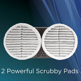 Scrubby pads tackle sticky messes on floors with BISSELL SpinWave scrubbing power.