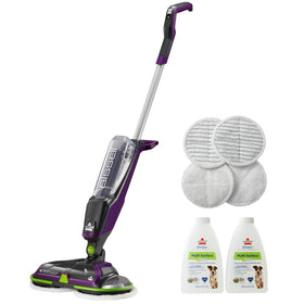 Bissell SpinWave cordless PET spin mop front view for easy, cord-free floor cleaning.