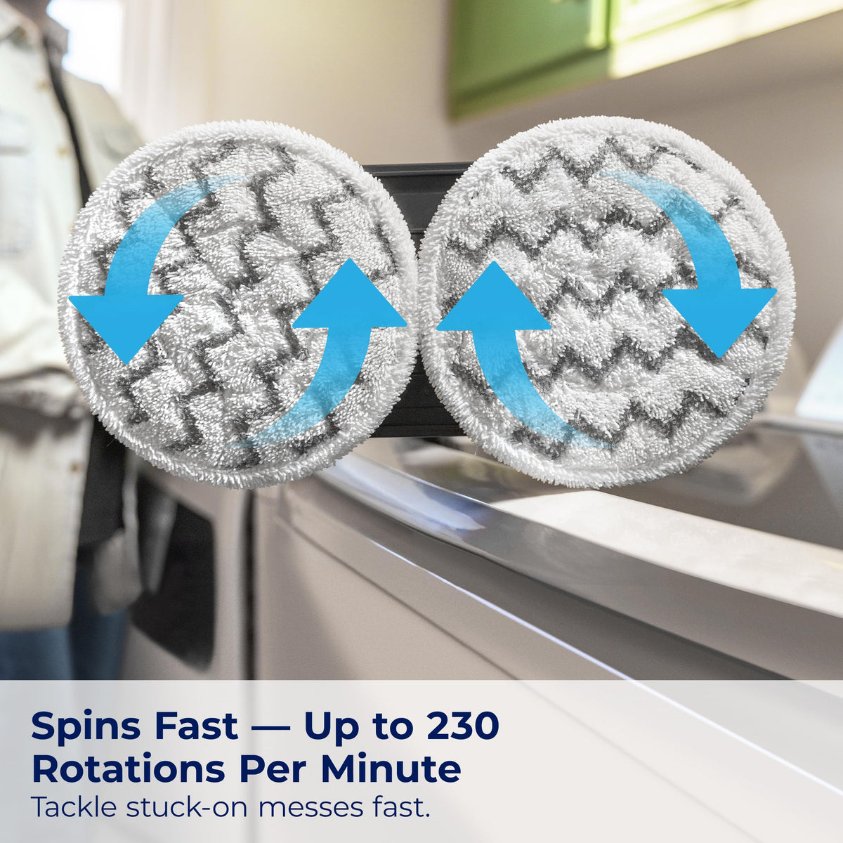 Bissell SpinWave SmartSteam dual rotating pads scrub tough messes
