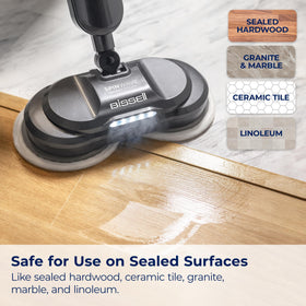 Bissell SpinWave SmartSteam swivel head cleans around furniture and baseboards
