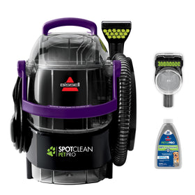 Bissell SpotClean Pro Pet front view shows portable design for easy cleaning