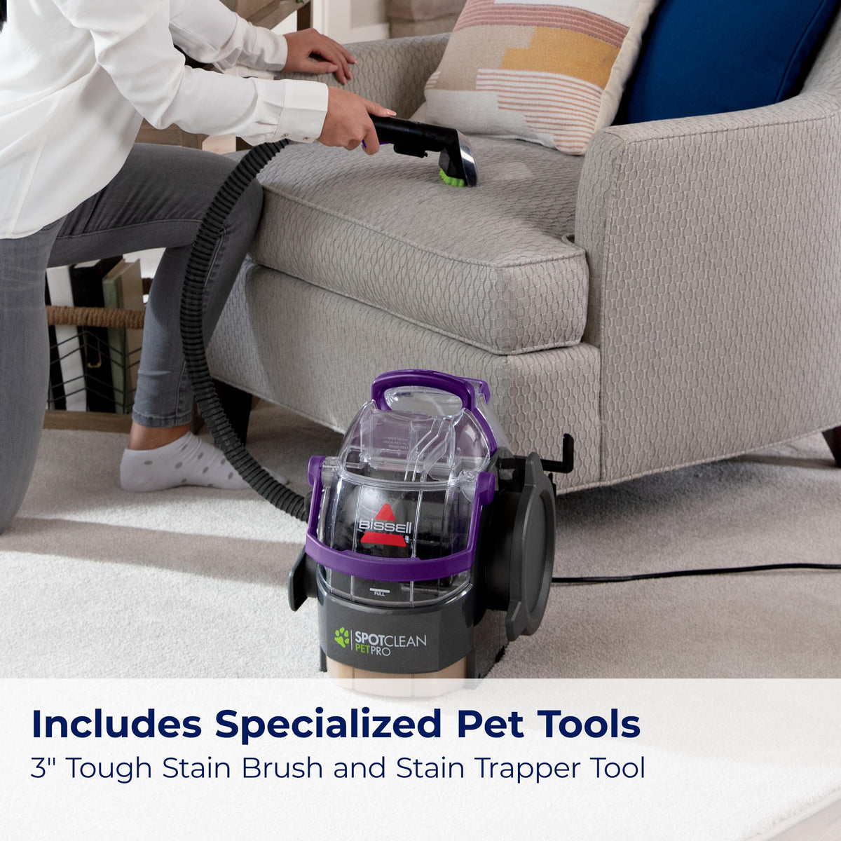 Bissell SpotClean Pro Pet three-quarter gallon tank for larger areas