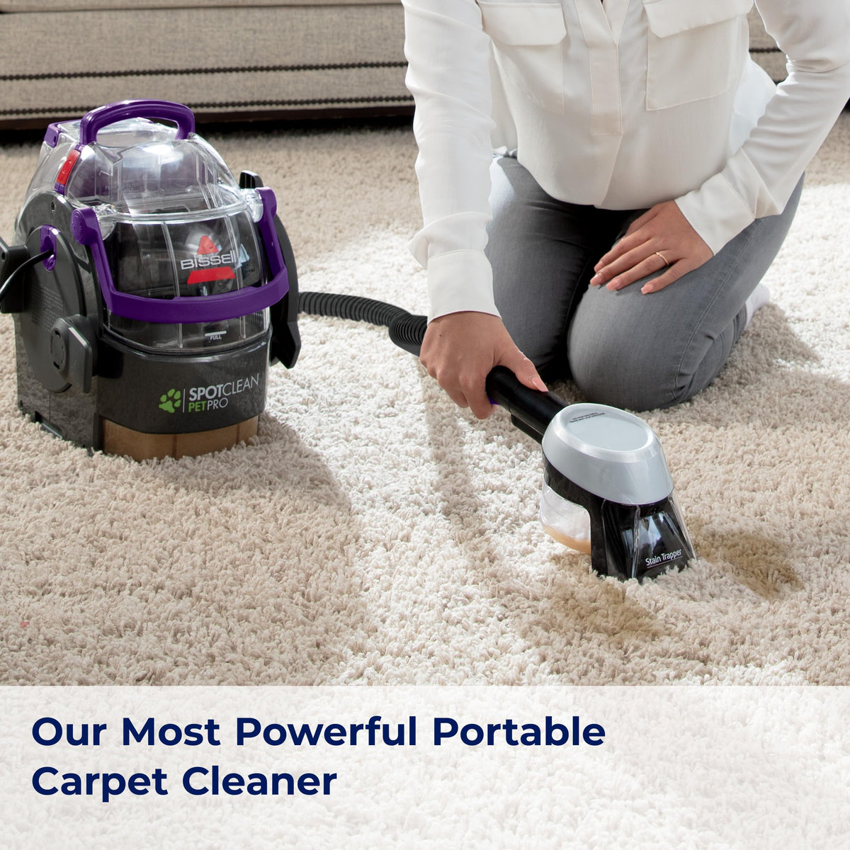 Bissell SpotClean Pro Pet tough stain tool targets stubborn marks