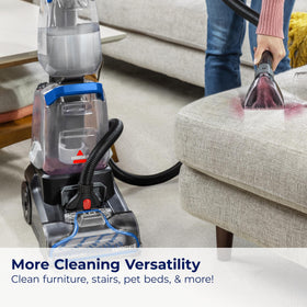 Bissell TurboClean Pet 4-Row DeepReach PowerBrush cleaning embedded dirt.