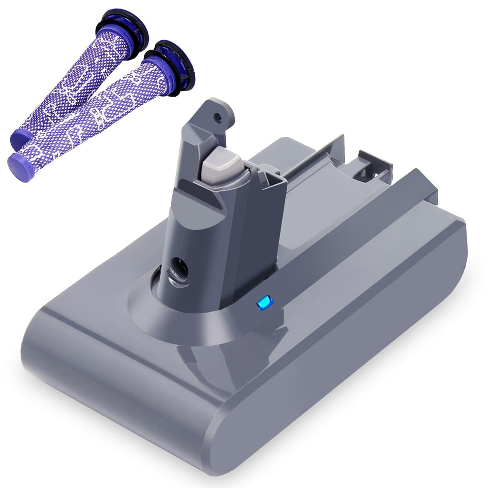 Biswaye Dyson V6 battery pack unboxing highlights high capacity for longer cleaning sessions.