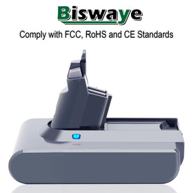 Biswaye 21.6V V6 battery top view shows compact design for quick swaps.