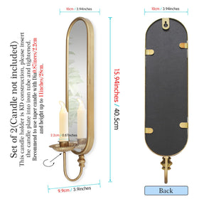 BITALYE mirror accent enhances space perception while supporting tapered candles securely.
