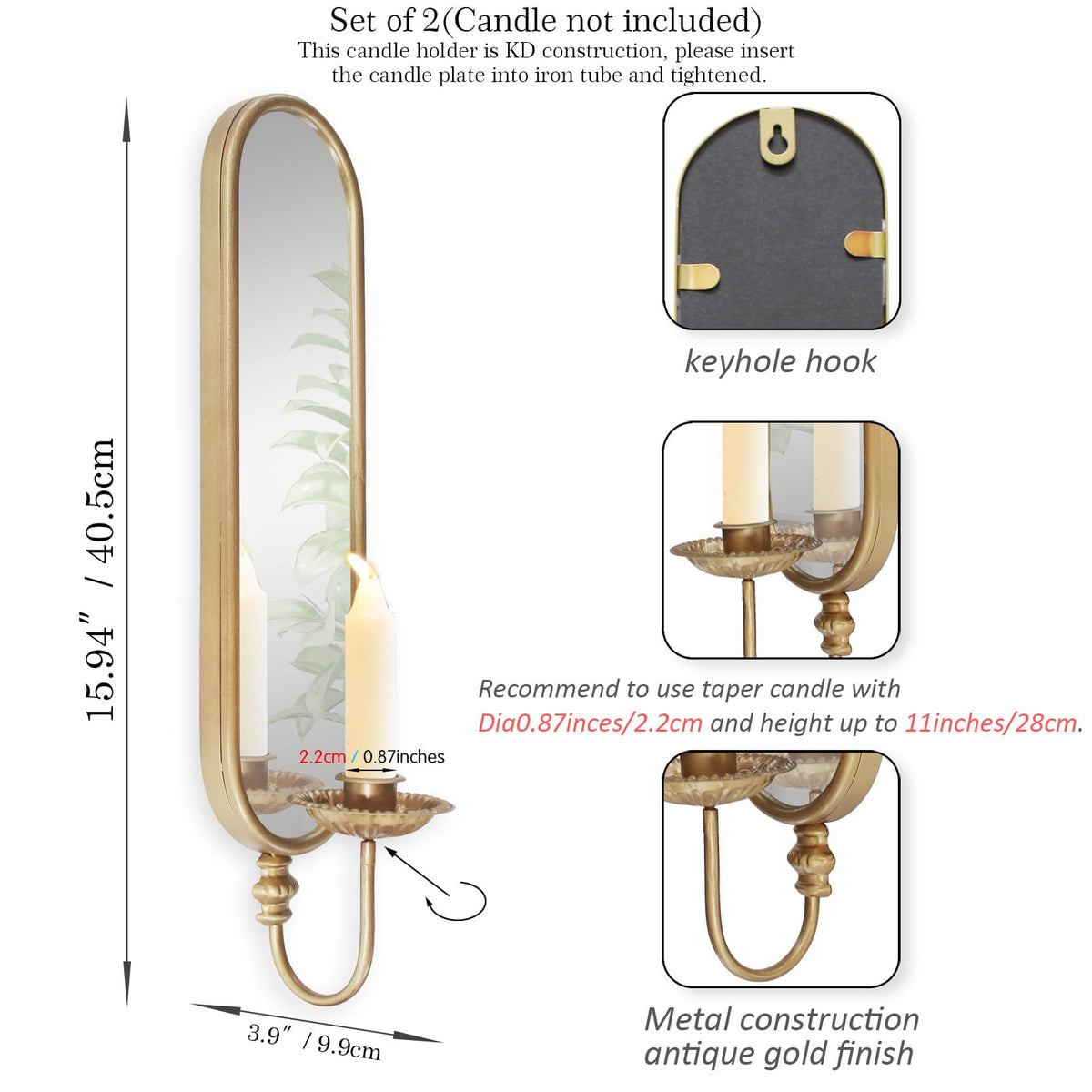 BITALYE wall-mounted candle holder showcases classic craftsmanship, ideal for hallways and entryways.