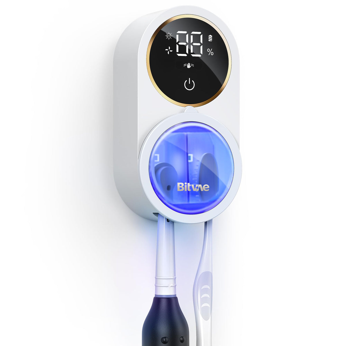 Bitvae toothbrush cleaner UV sanitization for deeper bristle cleaning in bathroom