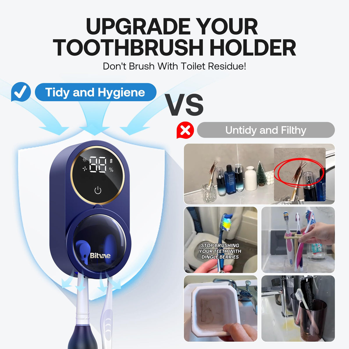 Universal fit for most toothbrush sizes, great for families.