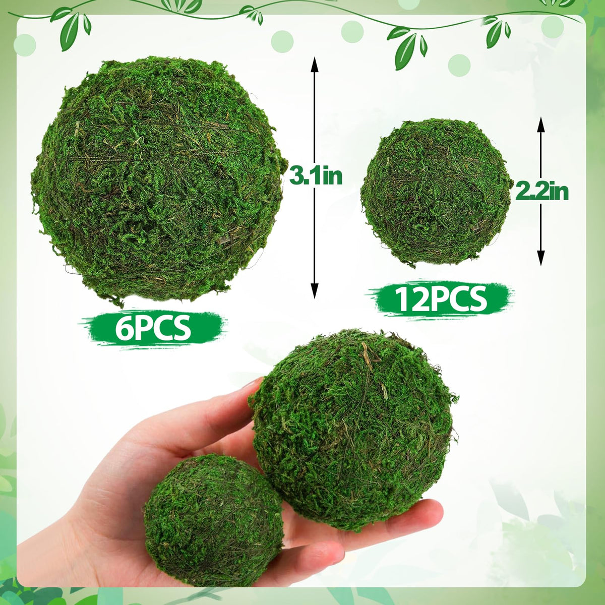 Biubee moss balls enhance vase fillers and centerpieces with greenery