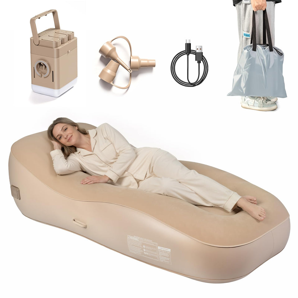 BIUNZZIG inflatable couch with built-in pump for quick outdoor setup