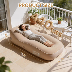 BIUNZZIG inflatable couch with camping lighting for outdoor visibility