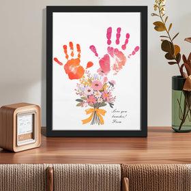 Bixinyo 12x16 white frame accommodates cherished handprints beautifully.