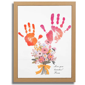 Bixinyo Flower Bouquet Handprint Kit frame close-up highlighting keepsake potential for families