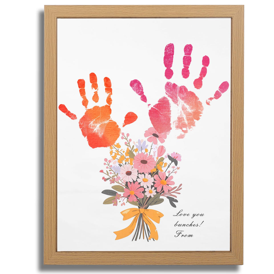 Bixinyo Flower Bouquet Handprint Kit frame close-up highlighting keepsake potential for families
