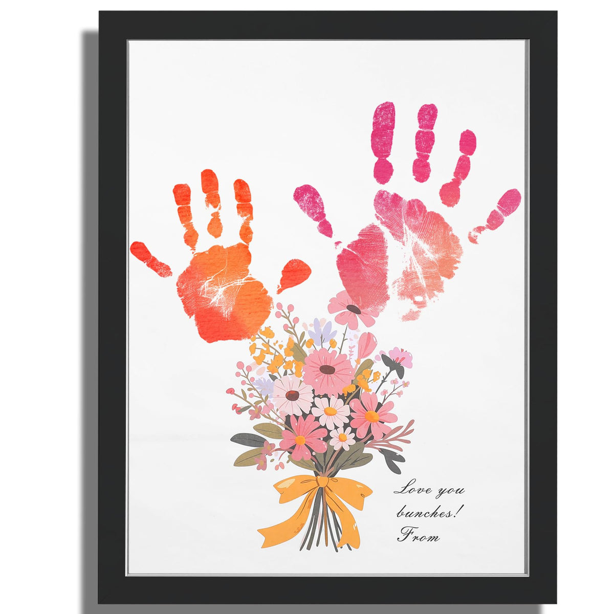 Bixinyo Flower Bouquet Handprint Kit frame front offers a timeless keepsake.