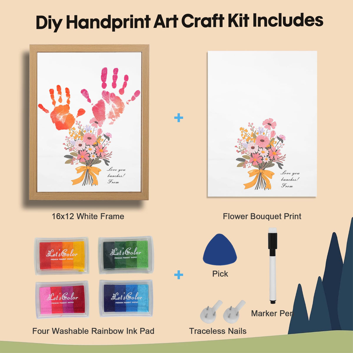 Bixinyo Rainbow ink pads ready for vibrant handprints during a joyful crafting moment