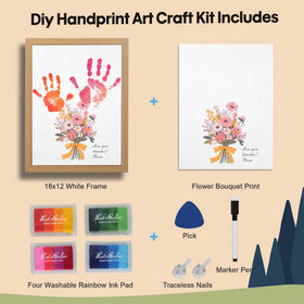 Bixinyo Rainbow ink pads ready for vibrant handprints during a joyful crafting moment