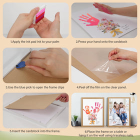 Bixinyo handprint kit with wall hooks demonstrates easy wall or table display