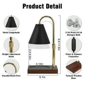 BJFFN Candle Warmer Lamp lamp head demonstrates sleek design for modern decor.