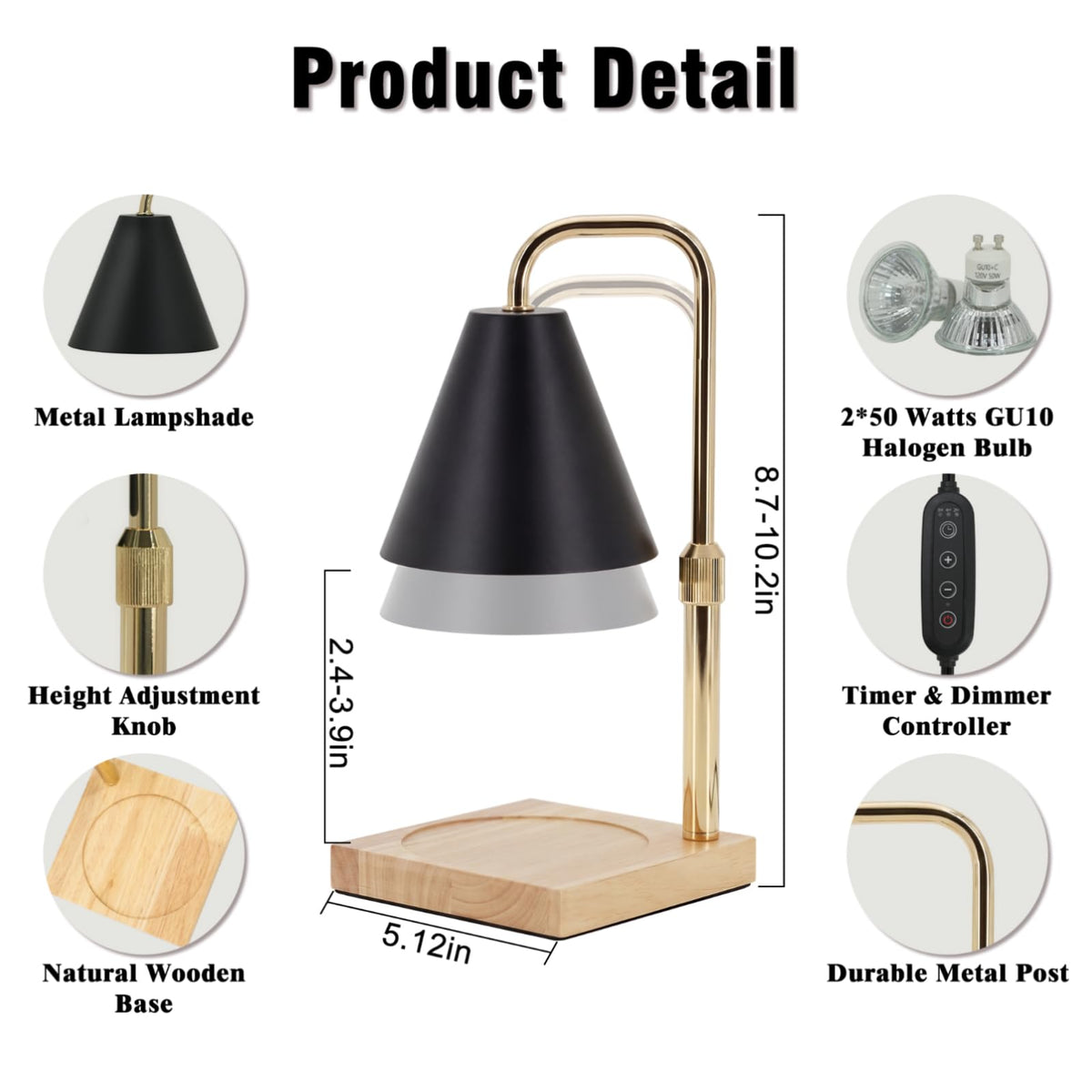 BJFFN wax melt warmer close-up heat lamp highlights clean scent release.